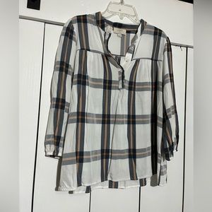 Loft Plaid Blouse